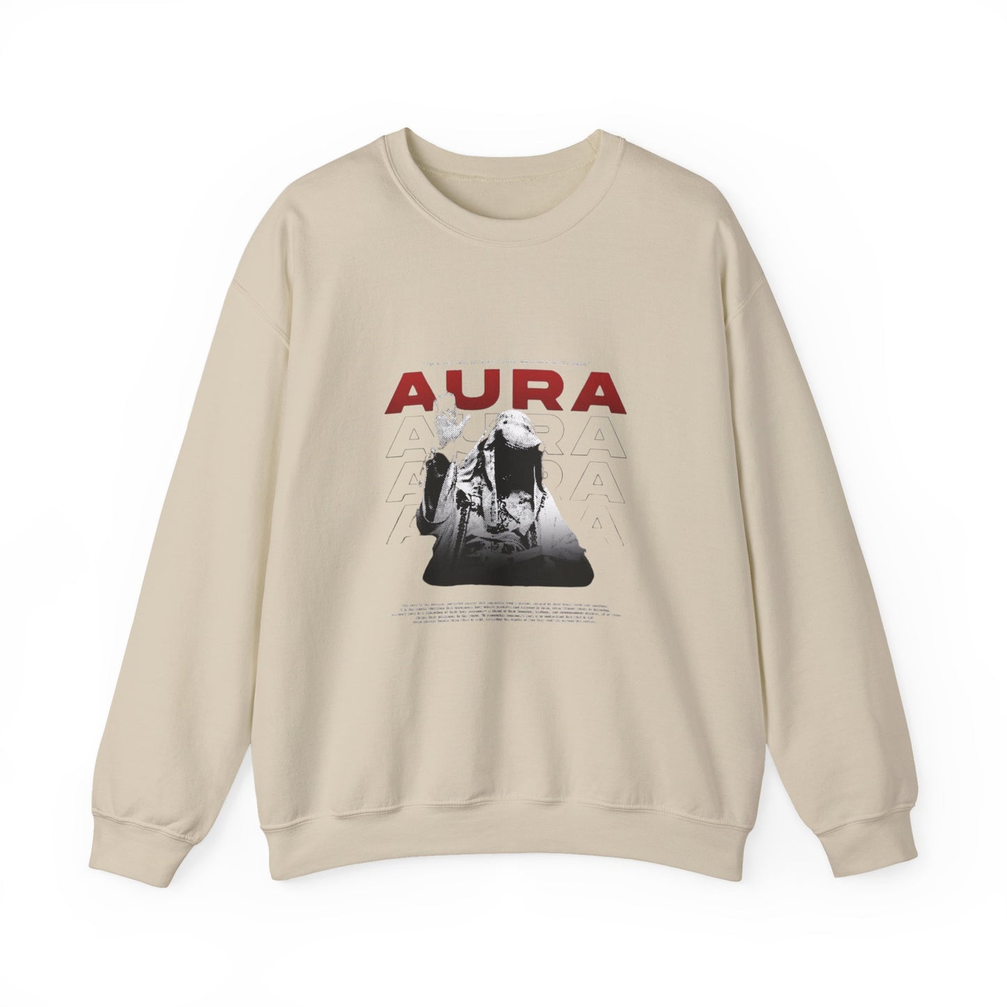 Aura Crewneck Sweatshirt — Retro Band Poster Aesthetic