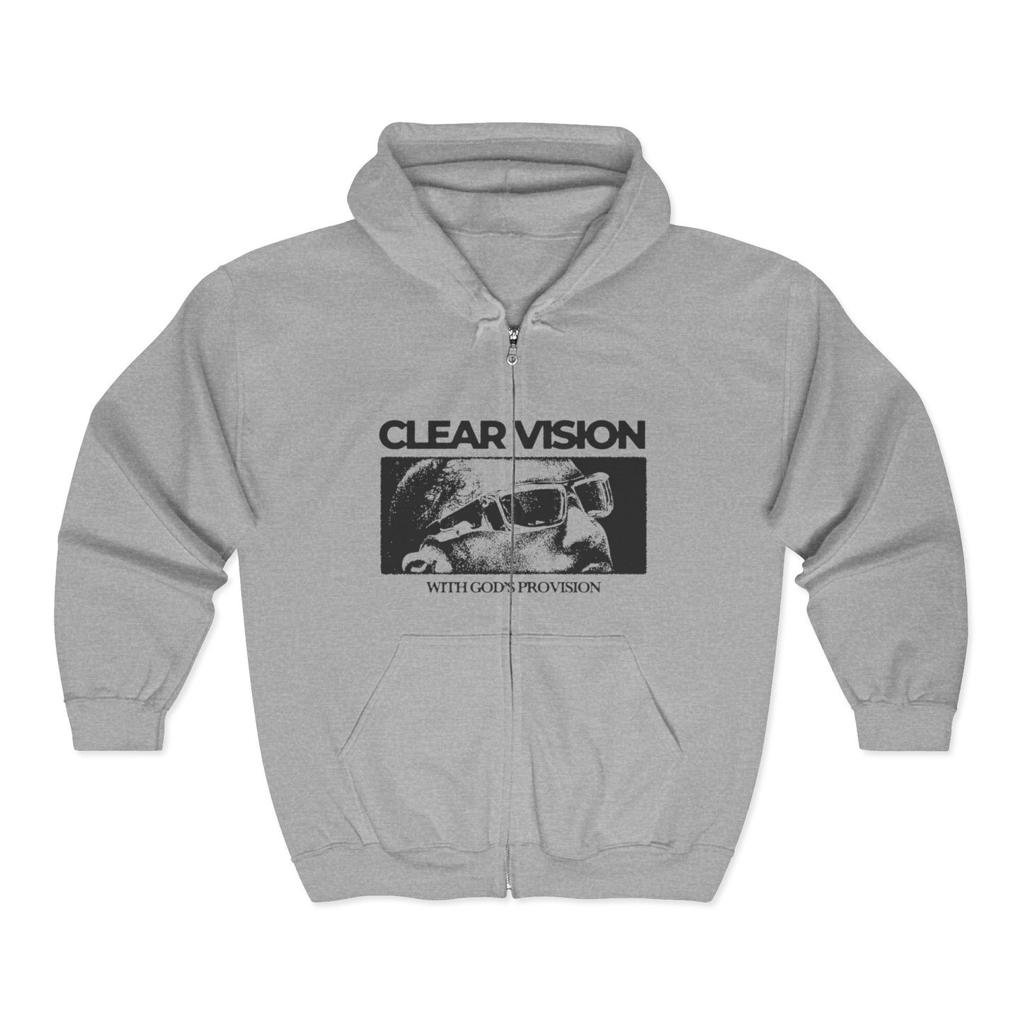 Clear Vision Zip Hoodie — Bold, Motivational Full-Zip Sweatshirt