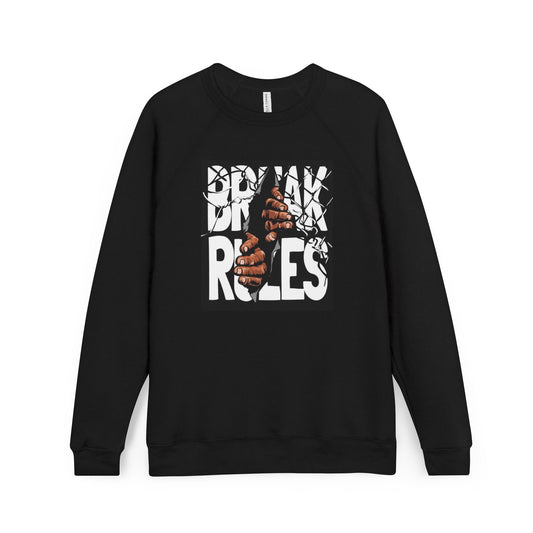 🔥 Break Rules Sweatshirt — Bold Graphic Raglan Crewneck