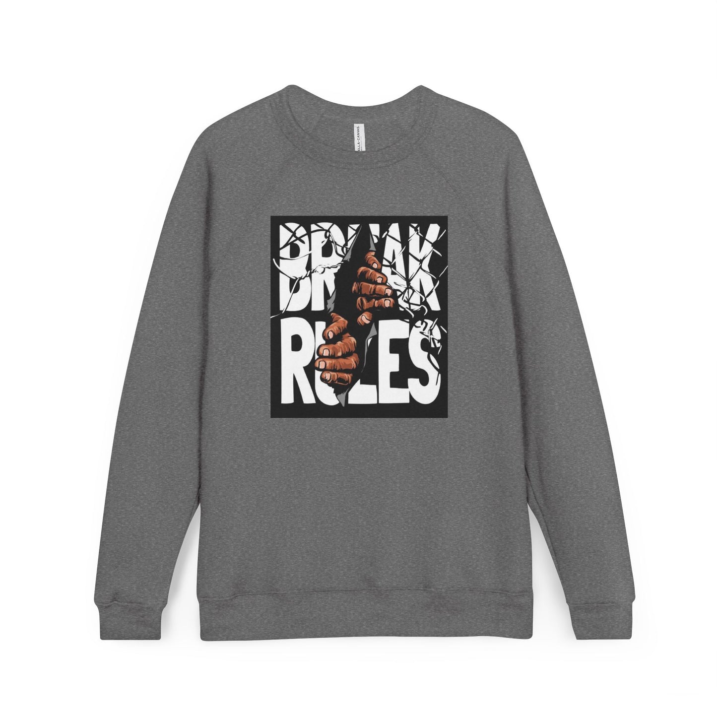 🔥 Break Rules Sweatshirt — Bold Graphic Raglan Crewneck