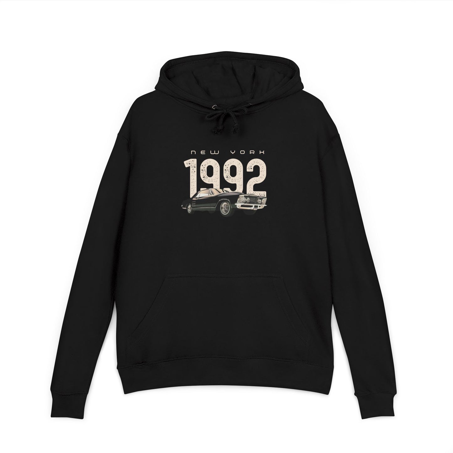 🚗🔥 1992 Retro Car Hoodie — Vintage New York Graphic Pullover 🗽✨