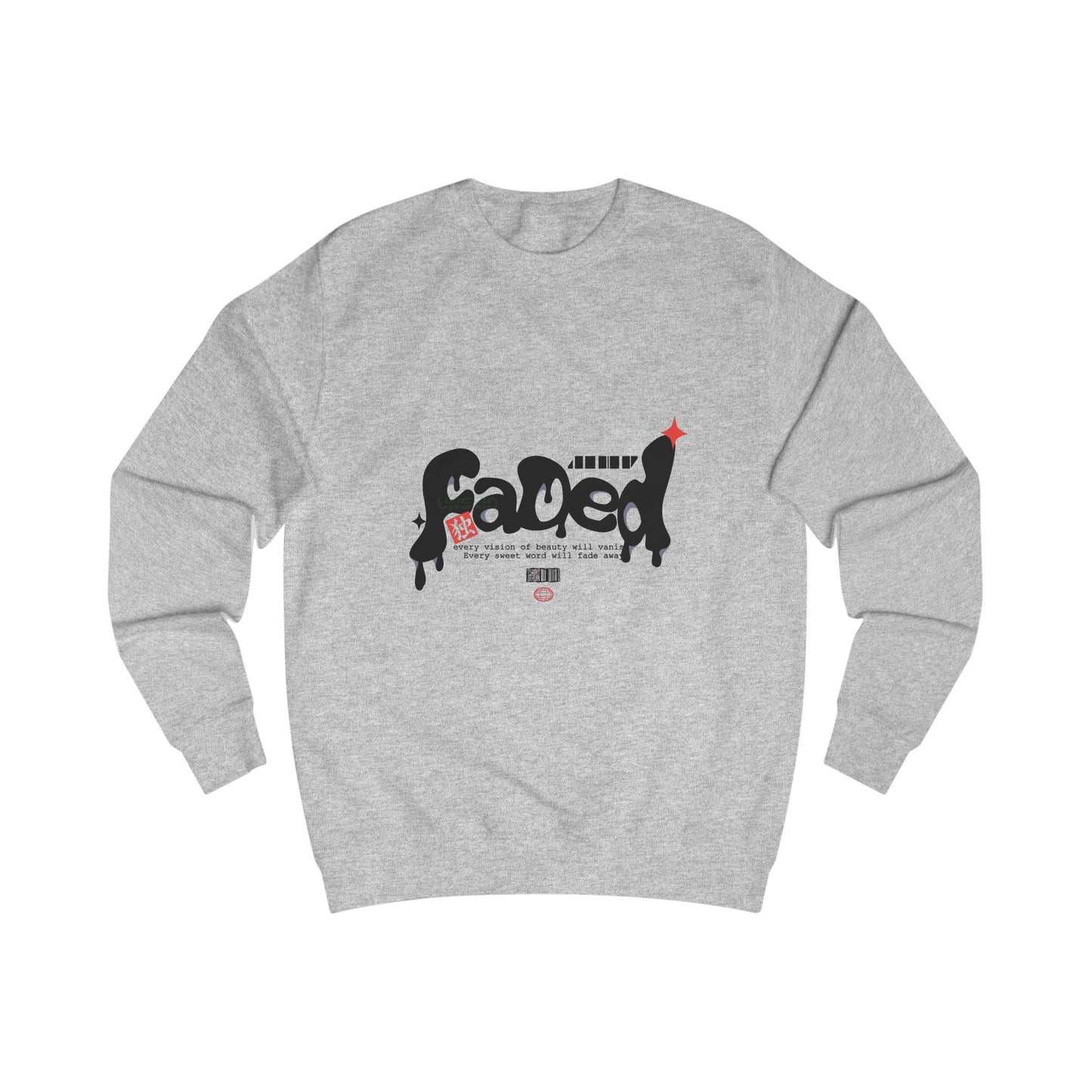 CAGED Graphic Sweatshirt 🔗 — Urban Skate Punk Crewneck with a Red ⭐ Accent