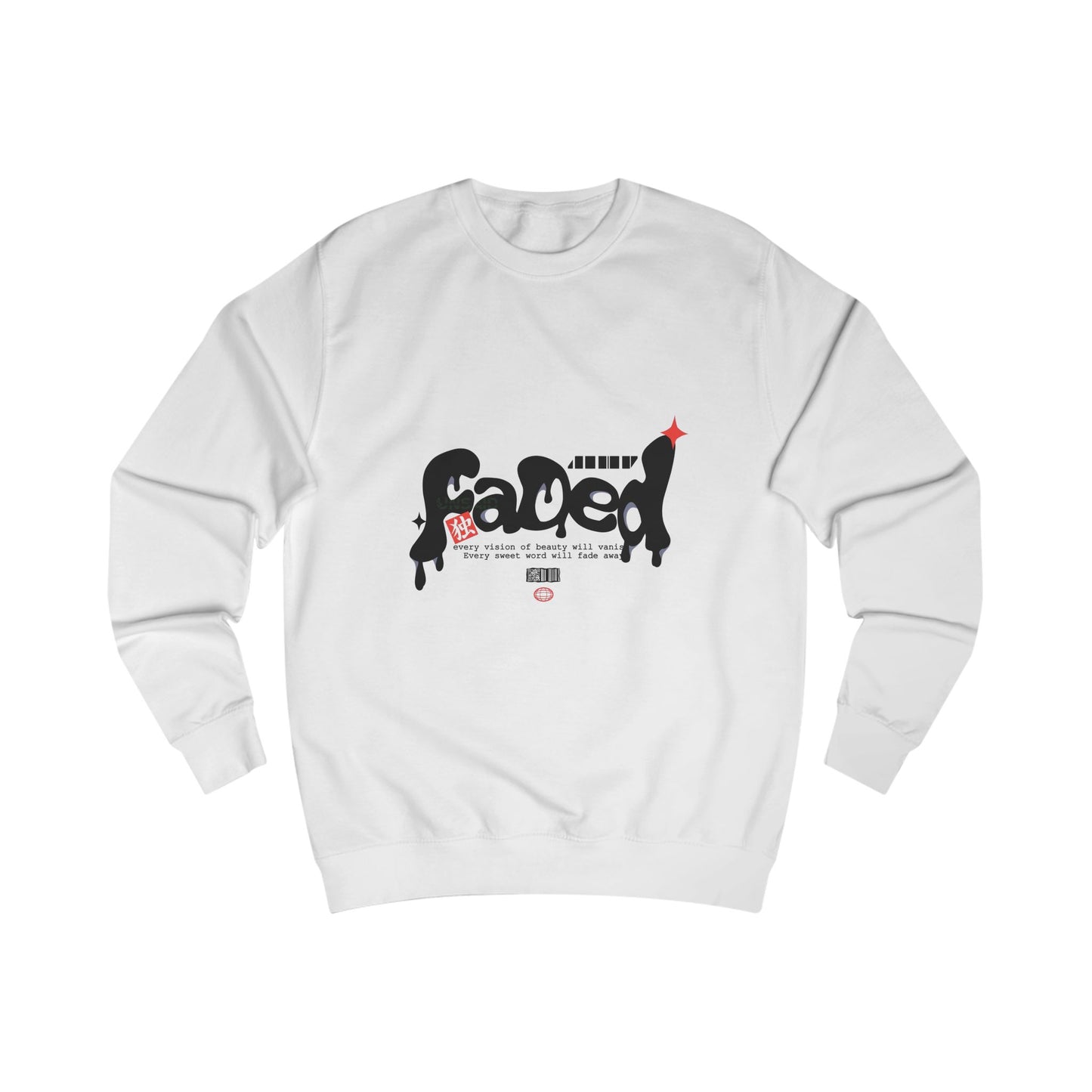 CAGED Graphic Sweatshirt 🔗 — Urban Skate Punk Crewneck with a Red ⭐ Accent