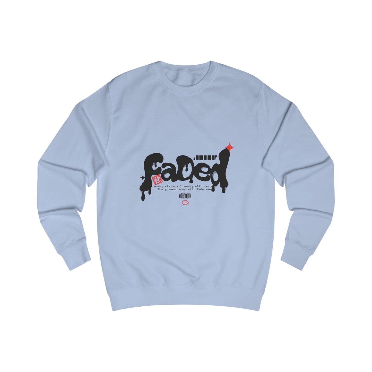 CAGED Graphic Sweatshirt 🔗 — Urban Skate Punk Crewneck with a Red ⭐ Accent