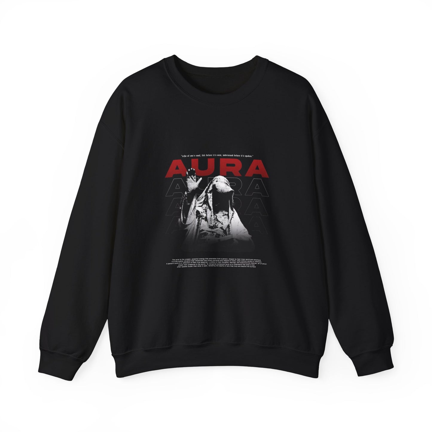 Aura Crewneck Sweatshirt — Retro Band Poster Aesthetic