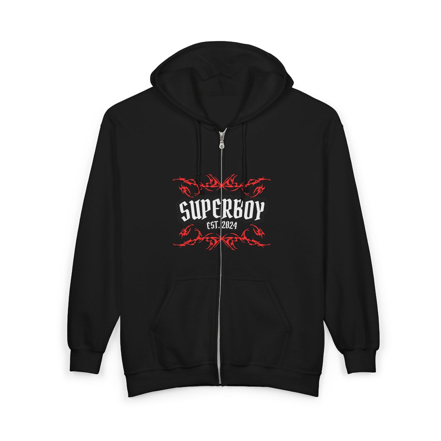 🔥 Superboy Retro Flame Zip Hoodie ⚡