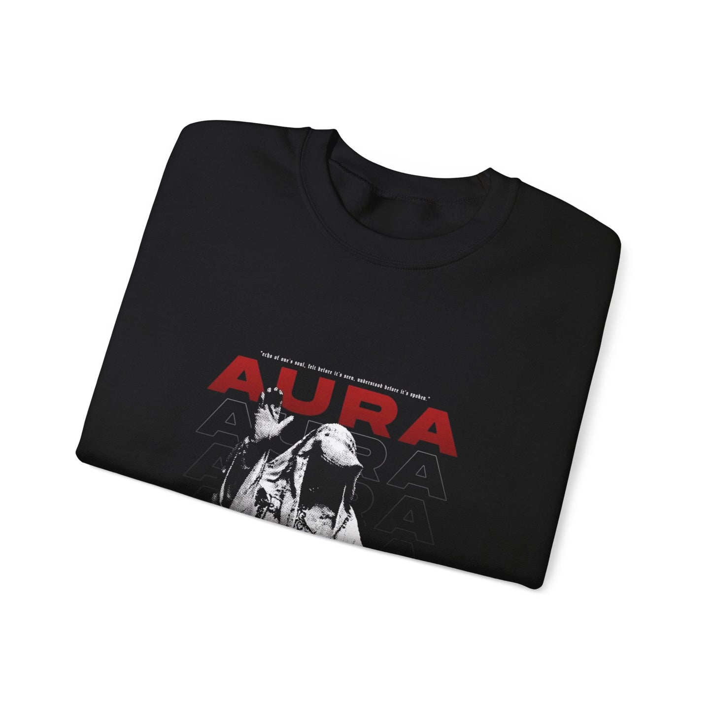 Aura Crewneck Sweatshirt — Retro Band Poster Aesthetic
