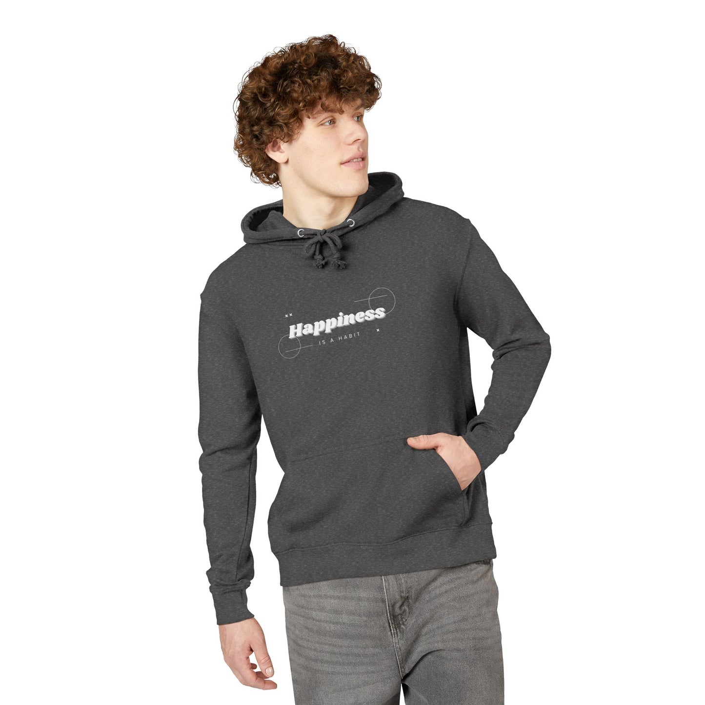 Happiness Graphic Hoodie — Minimal Inspirational Pullover