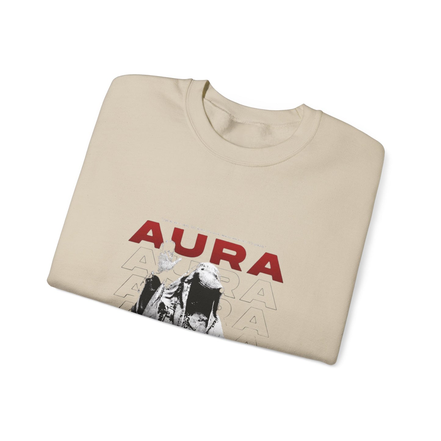 Aura Crewneck Sweatshirt — Retro Band Poster Aesthetic
