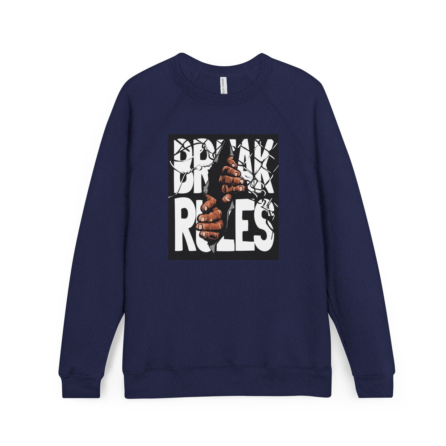 🔥 Break Rules Sweatshirt — Bold Graphic Raglan Crewneck