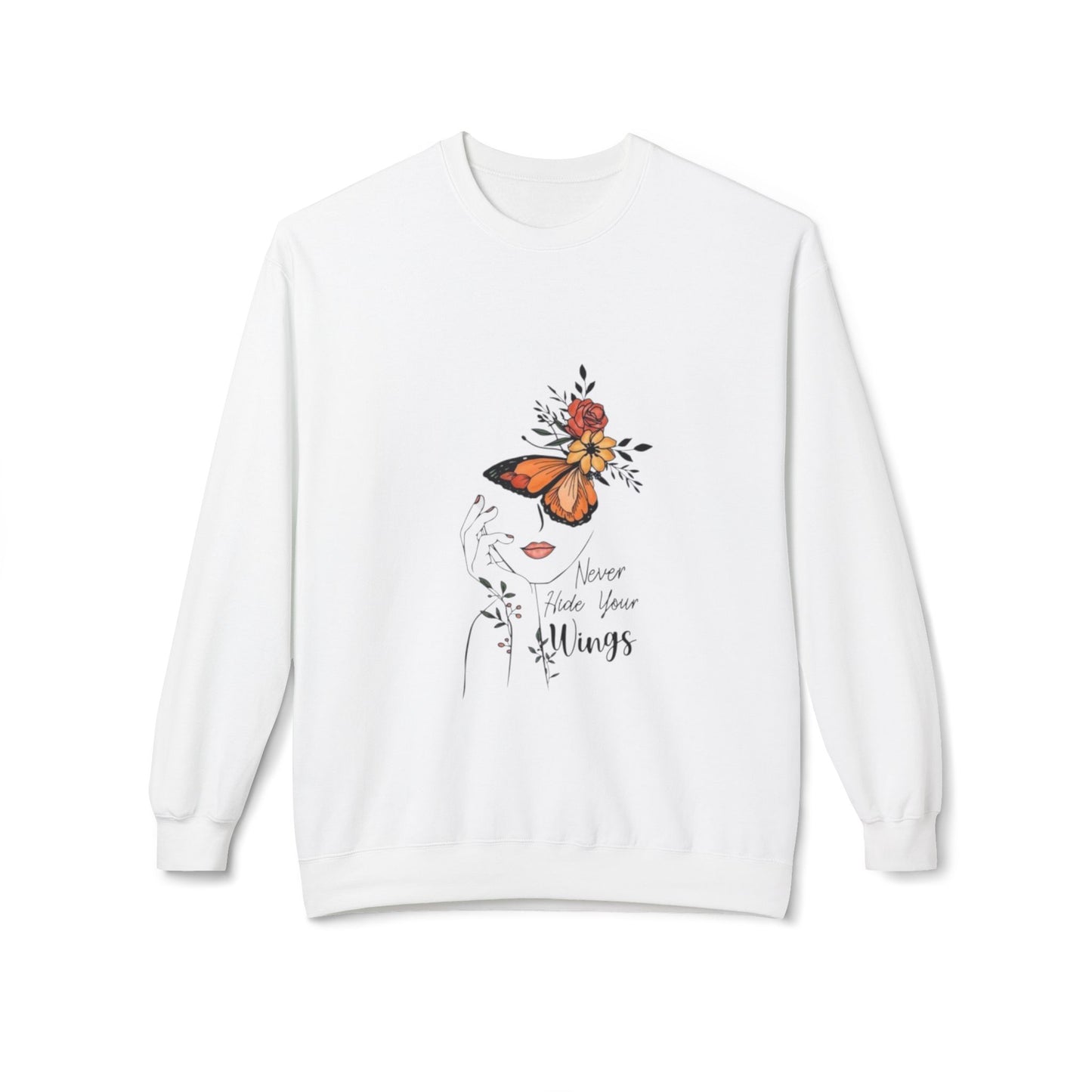 “Never Hide Your Wings” Butterfly Floral Sweatshirt 🌸🦋