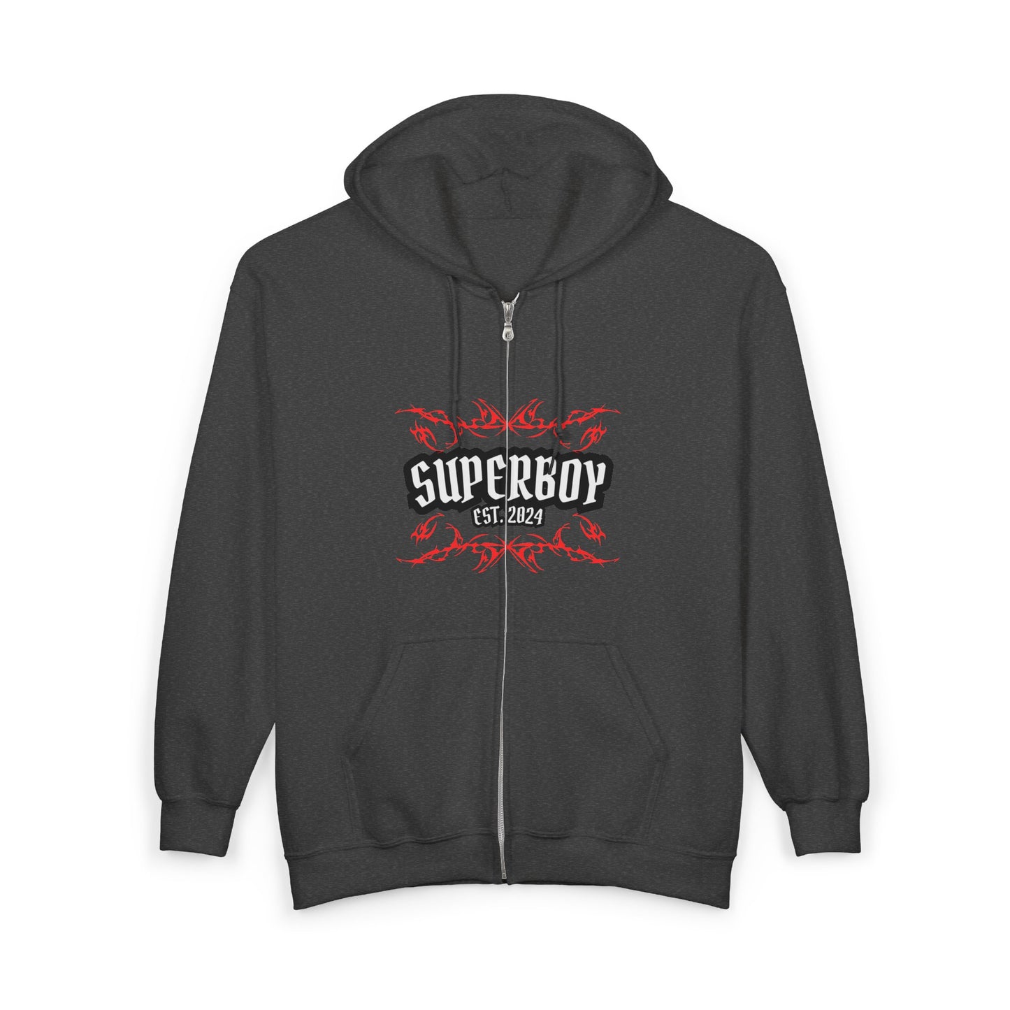 🔥 Superboy Retro Flame Zip Hoodie ⚡