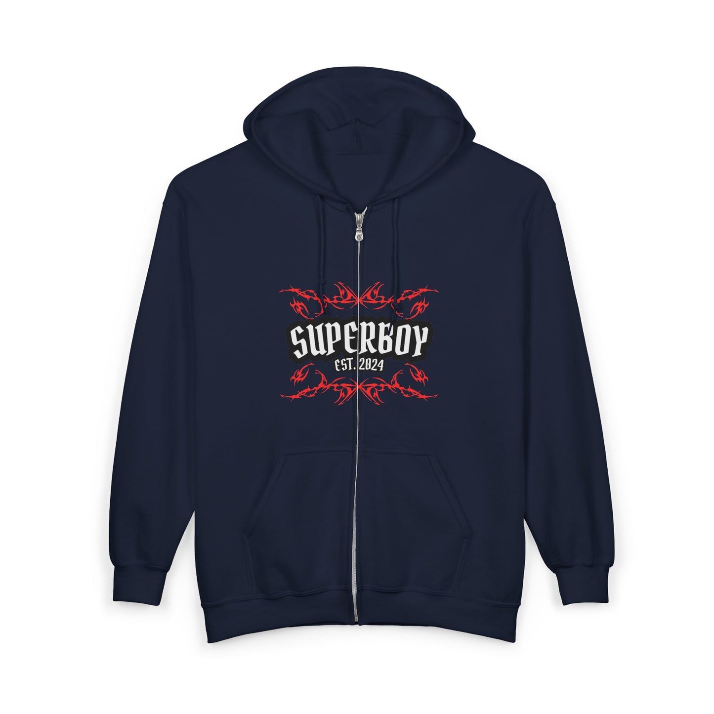 🔥 Superboy Retro Flame Zip Hoodie ⚡