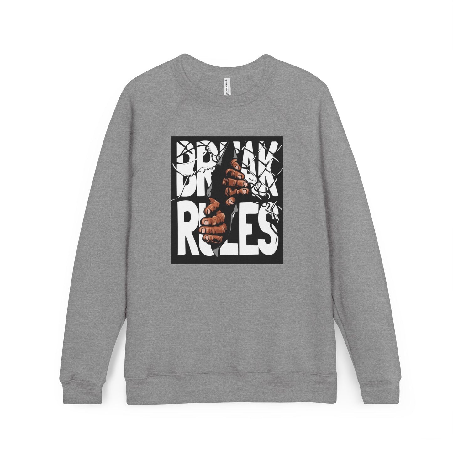 🔥 Break Rules Sweatshirt — Bold Graphic Raglan Crewneck