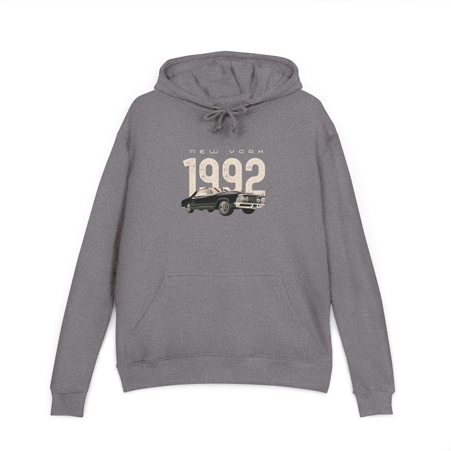 🚗🔥 1992 Retro Car Hoodie — Vintage New York Graphic Pullover 🗽✨
