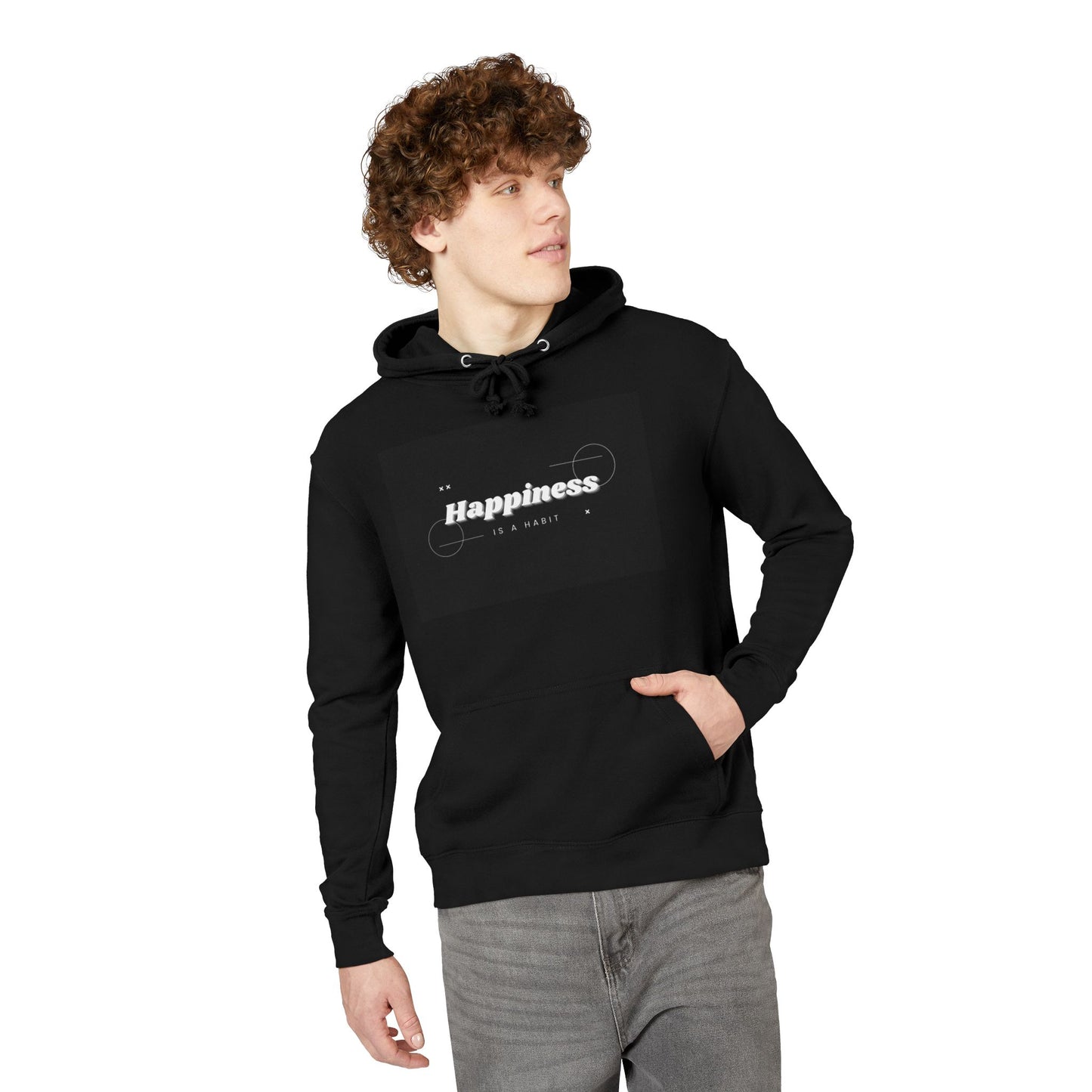 Happiness Graphic Hoodie — Minimal Inspirational Pullover