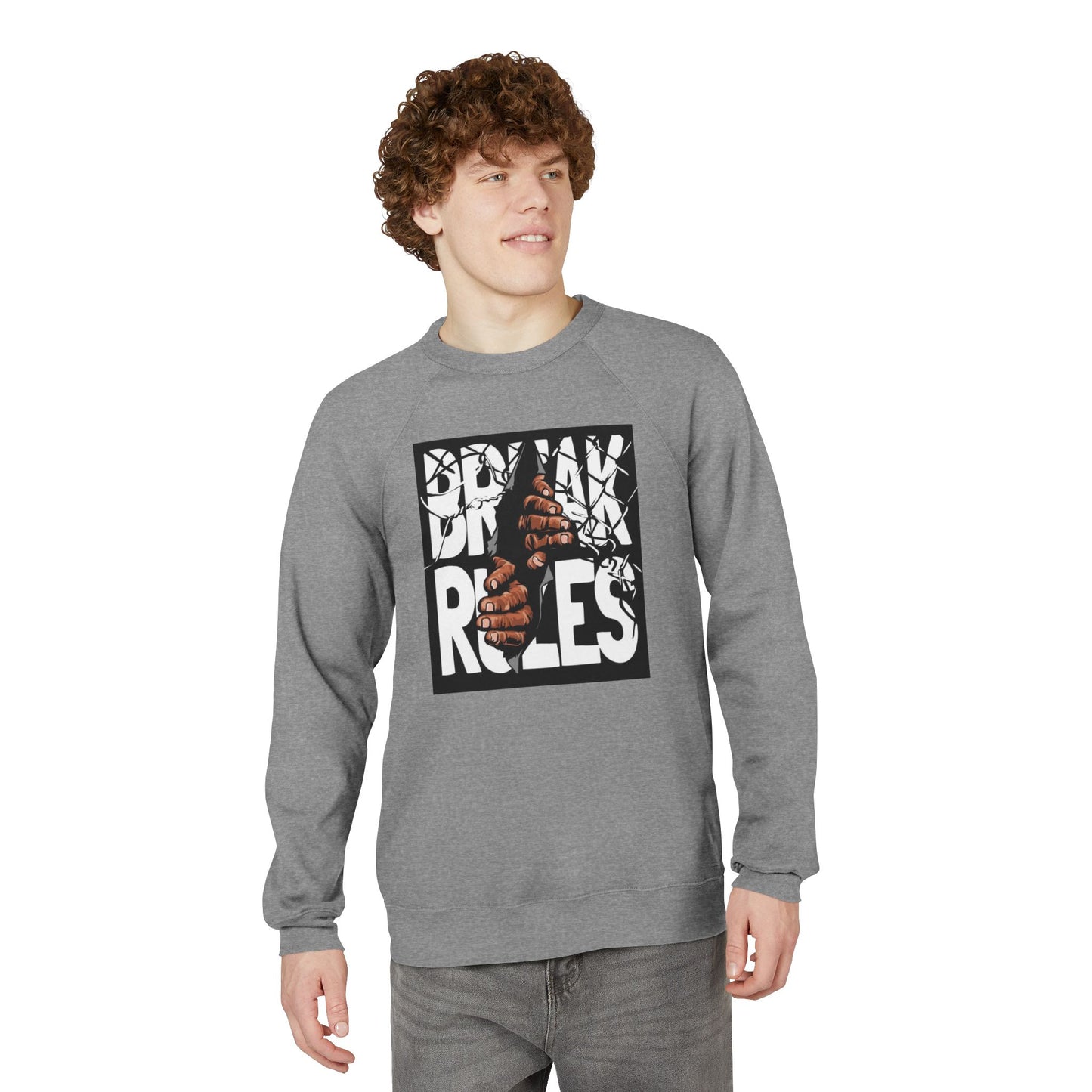 🔥 Break Rules Sweatshirt — Bold Graphic Raglan Crewneck