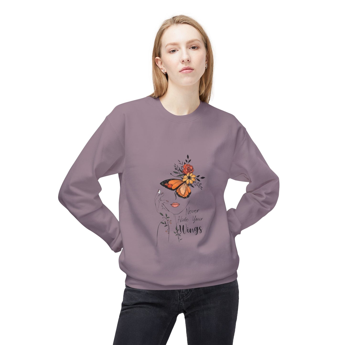 “Never Hide Your Wings” Butterfly Floral Sweatshirt 🌸🦋