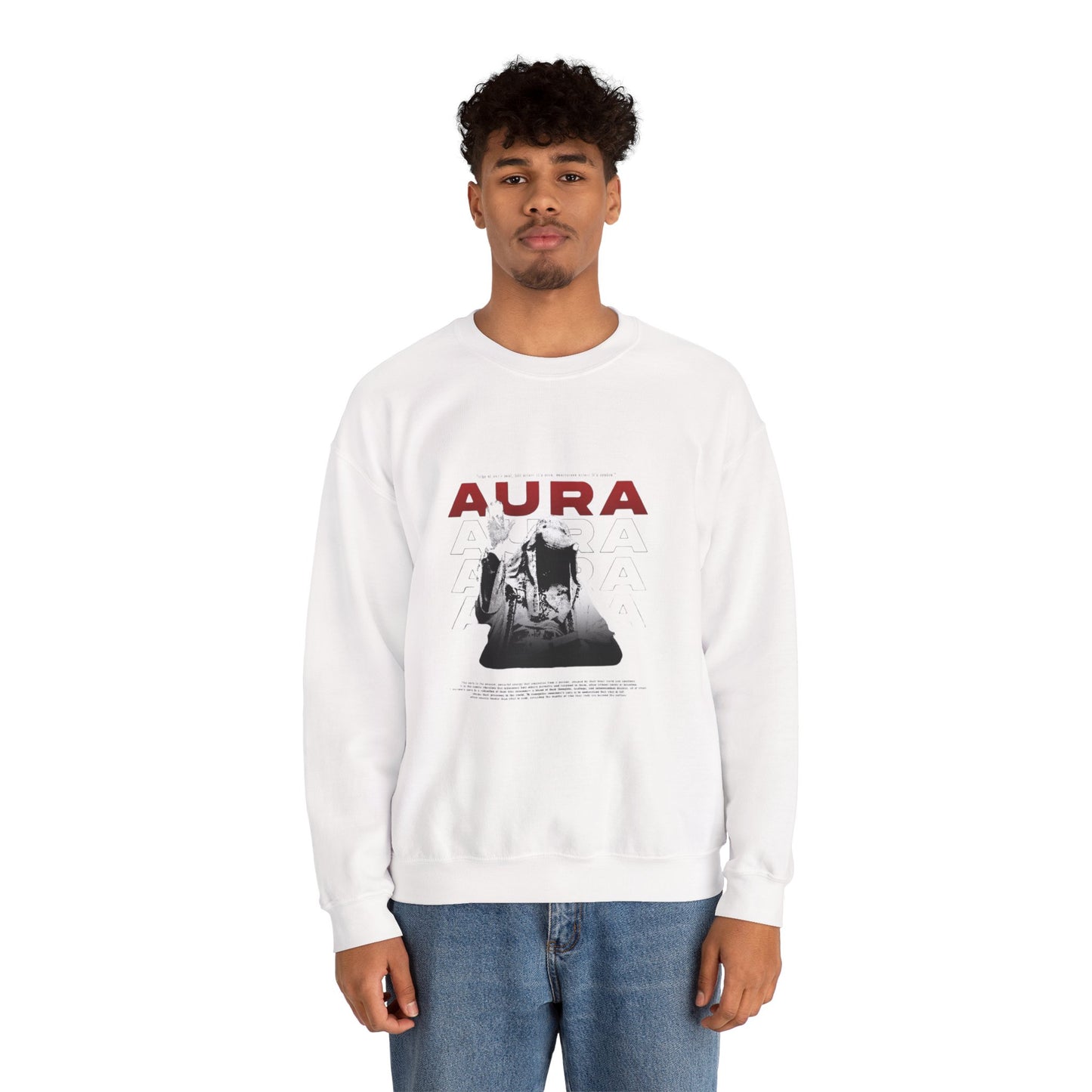 Aura Crewneck Sweatshirt — Retro Band Poster Aesthetic