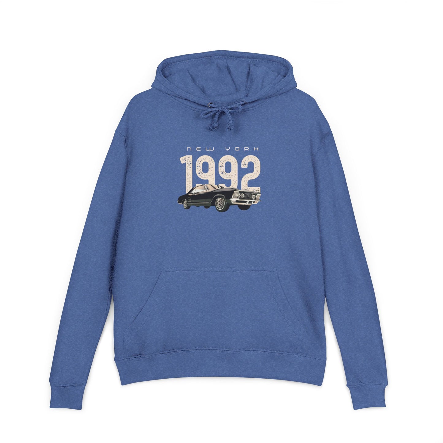 🚗🔥 1992 Retro Car Hoodie — Vintage New York Graphic Pullover 🗽✨