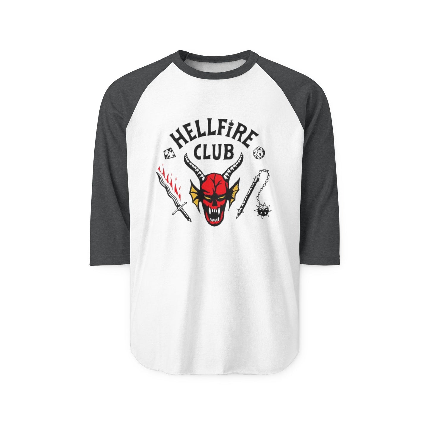Hellfire Club Raglan Shirt – Retro Devil Skull Baseball Tee